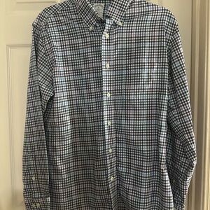 Brooks Brothers Blue and White Casual Button Down Shirt